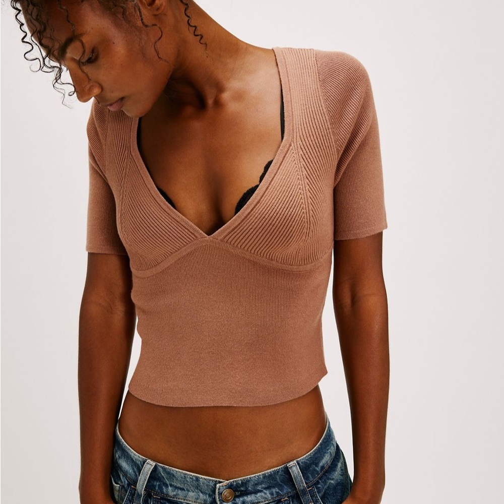 Free people Teagan Swit Short sleeve sweater shirts
